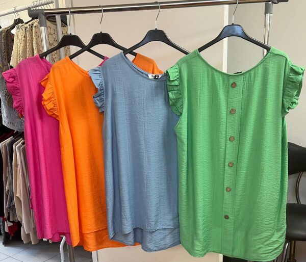 Ladies Top with Full Length Buttons down the back - Betty Boo Range