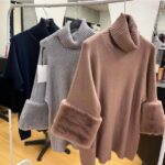 Jumper Turtle Neck with Faux Fur Cuffs on Sleeves - Greta Range