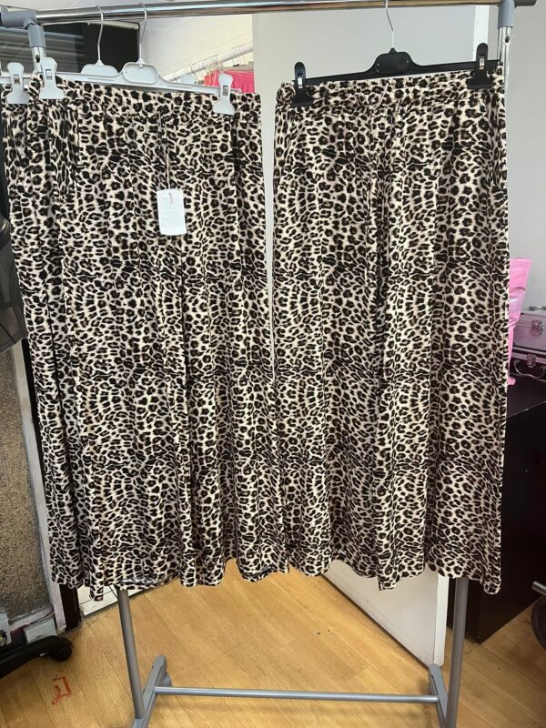 Leopard Print Nylon Cool Trousers with Elasticated Waist - Liza Range