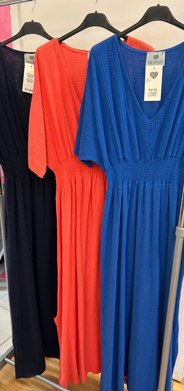 Long Evening Dress V Neck Beautiful Soft Material Made in Italy - Bella Range