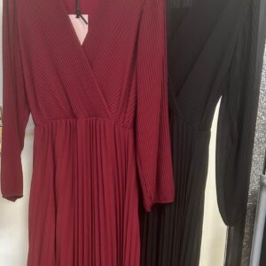 Full Length Dress with Wrap around Bust Pleated Design - Patty Design
