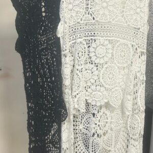 Crotched Cover Up in Cream / White Short front longer at back - Heidi Range