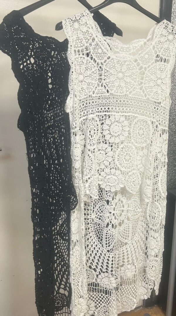 Crotched Cover Up in Cream / White Short front longer at back - Heidi Range