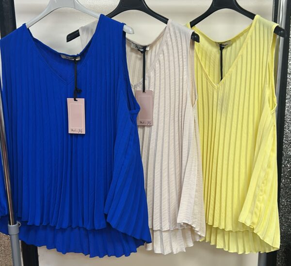 Pleated Floaty Vest Top Cool Ideal for Summer - Carrie Range - Image 2