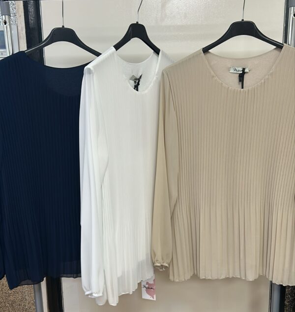 Pleated Top with Sheer Arms and Under cover to prevent see through - Peony Range - Image 2