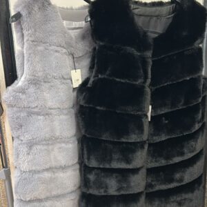 Faux Fur Gillet with Silky Lining hooks to button up full length - Gillian Range