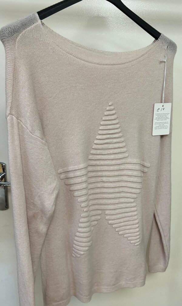 Lightweight Jumper Crew Neck with Star Embossed Design - Star Range
