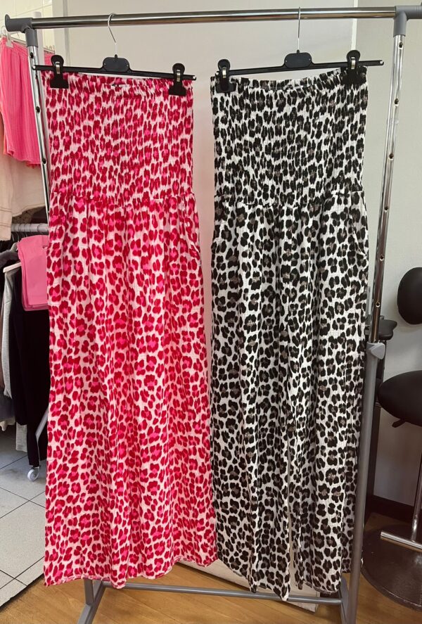 Strapless Ruched Jumpsuit In Leopard / Animal Print - In Cheesecloth Material - Isla Range In 2 Colours - Image 2