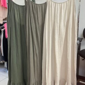 Spaghetti Strap Dress with a Tiered Bottom Loose and Floaty Cheesecloth Material- Avi Range
