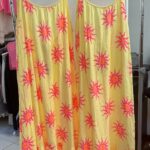 Spaghetti Strap Sun Print Dress with a Tiered Bottom Loose and Floaty Cheesecloth Material- Ava Range