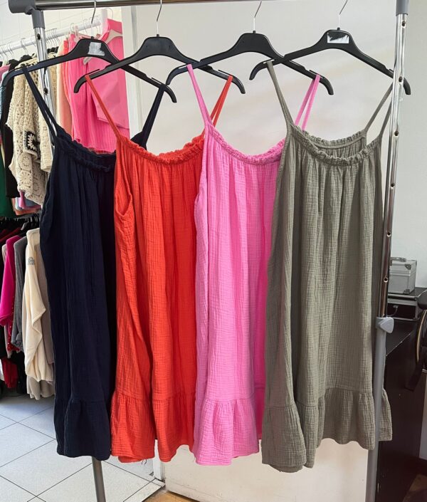 Summer Spaghetti Strap Dress Cheese Cloth Style Tiered Bottom - Lisa Range