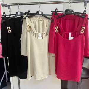 Elegant Shorts Co Ord Set Gold On Strap - Matilda Range