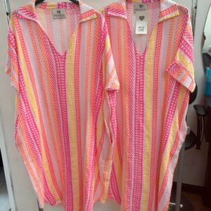 Shirt Style Dress with Collar Pastel Stripe - Maya Range