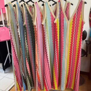 Vest Dress With V Neck and Back Line Bright Colours - Bonnie Range