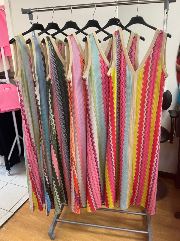 Vest Dress With V Neck and Back Line Bright Colours - Bonnie Range
