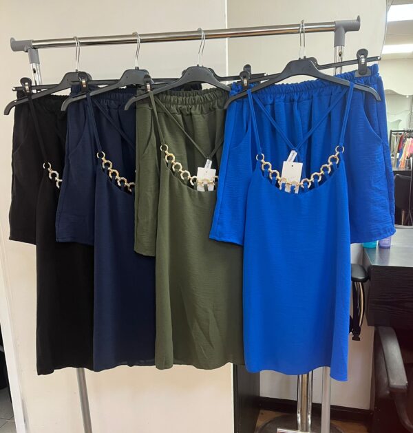 Strappy Shorts Co Ord Set with Metal Gold Links - Hallie Range
