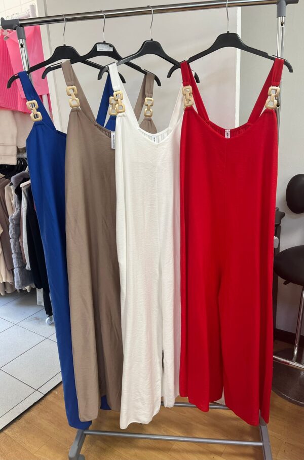 Jumpsuit Elegant Solid Colour with Gold Links - Violet Range