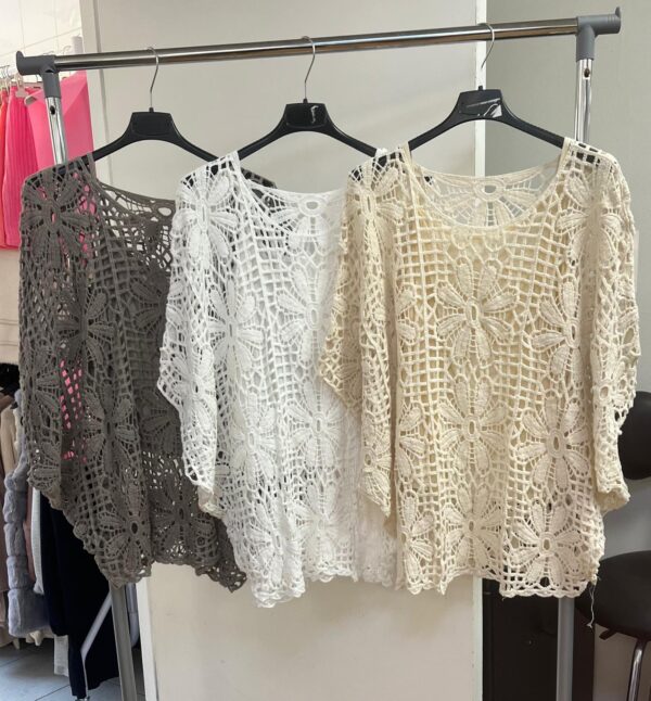 Beautiful Crotchet Top / Cover Up  Easy Wear and Comfortable In Khaki - Lou Range