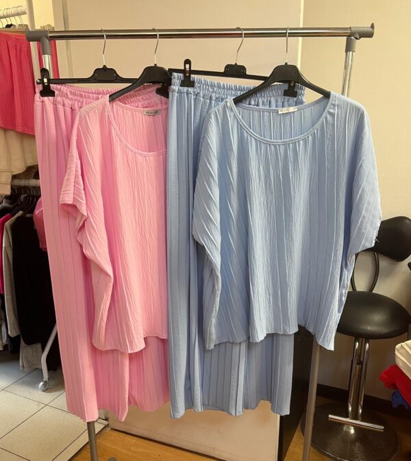 Pleated Crepe Co Ord Set Long Trousers - Gemma Range