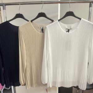 Pleated Top with Sheer Arms and Under cover to prevent see through - Peony Range