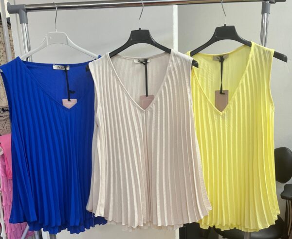 Pleated Floaty Vest Top Cool Ideal for Summer - Carrie Range