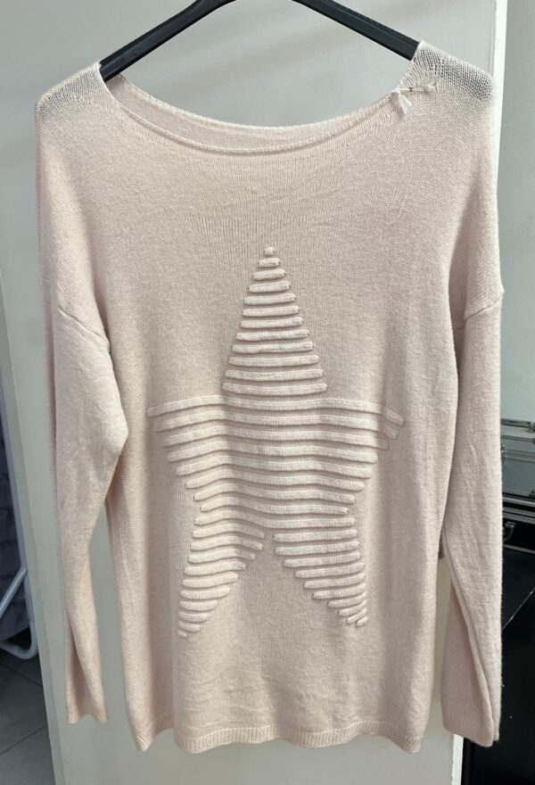 Lightweight Jumper Crew Neck with Star Embossed Design - Star Range