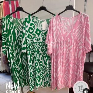 Smock Print Dress One Size 10 - 16  The Rosanna Range