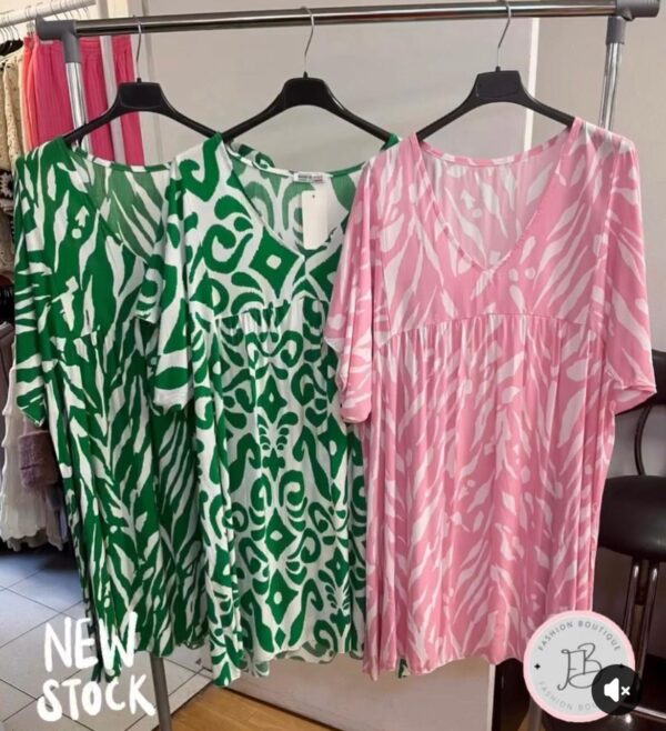 Smock Print Dress One Size 10 - 16  The Rosanna Range