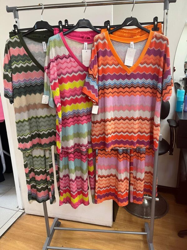 Co Ord Stripe Bright and Fun with Colour Trim - India Range