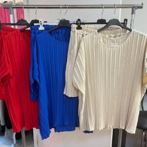 Shorts Co Ord Set Pleated Design with Round Neck - Mercy Range