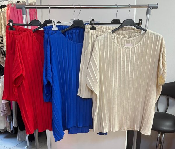 Shorts Co Ord Set Pleated Design with Round Neck - Mercy Range