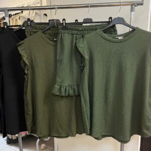 Cheese Cloth Shorts Co Ord Set Cap Sleeves - Riley Range