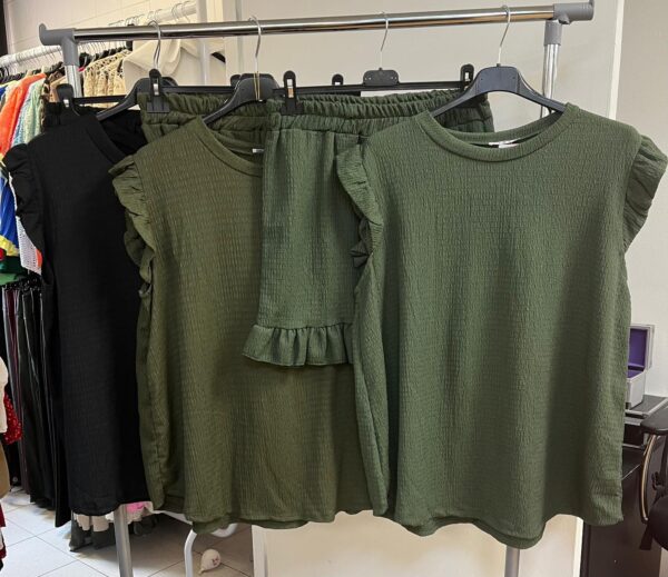 Cheese Cloth Shorts Co Ord Set Cap Sleeves - Riley Range