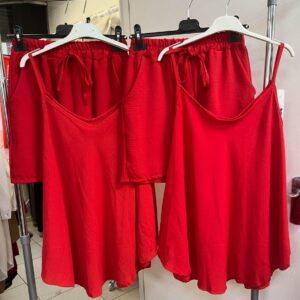 Spaghetti Shorts Co Ord Set with Pockets Swing Top - Saffron Range