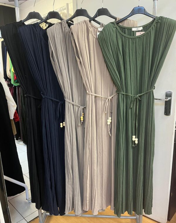 Ladies Dress Pleated Style with Tie Waist String and Small Shoulder Pads - Alison Range