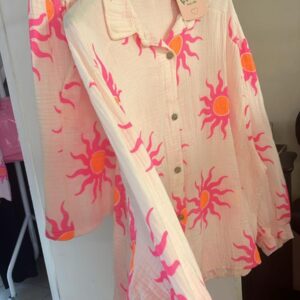 Sun Print Shorts Co Ord Set Long Sleeve with Collar  - Sunnie Range