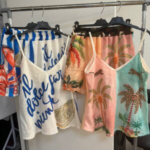 Fun Shorts Co Ord Set Spaghetti Strap  - Theresa Range