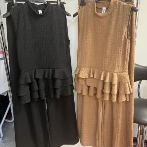 Cheesecloth Co Ord Sleeveless Ruffle Tier Bottom on the Top - Sarah Range
