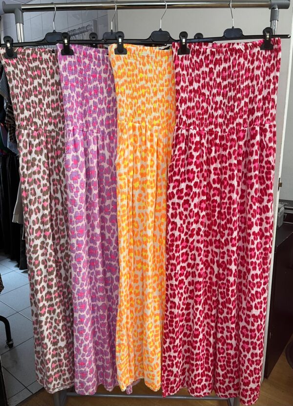 Strapless Ruched Jumpsuit In Leopard / Animal Print - In Cheesecloth Material - Isla Range In 5 Colours - Image 3