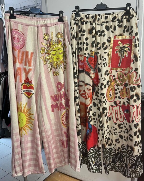 Fun Print Nylon Cool Trousers with Elasticated Waist - Beth Range