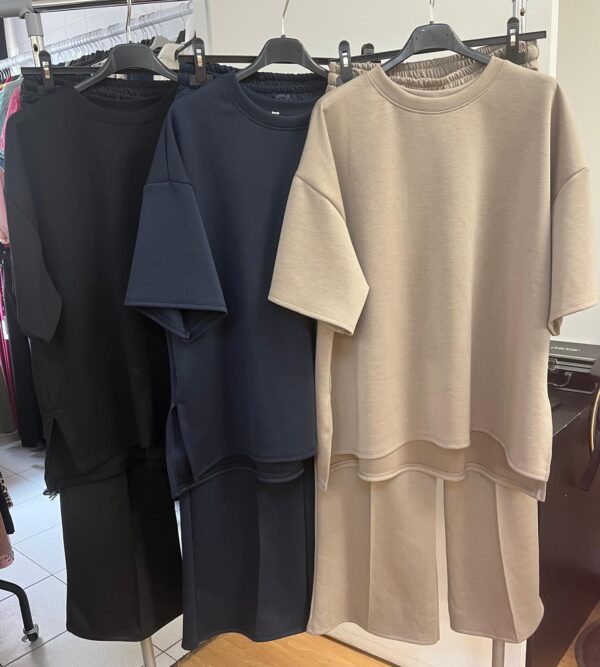 Co ord Plain Sets Round Neck Wide Leg - Sophie Range