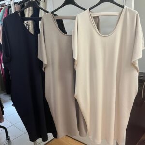 Ladies Jersey Bat Wing Dress In 3 Colours Round Neck Comfy Fit - Elizabeth Range