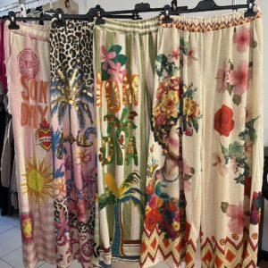 Fun Print Nylon Cool Trousers with Elasticated Waist - Beth Range