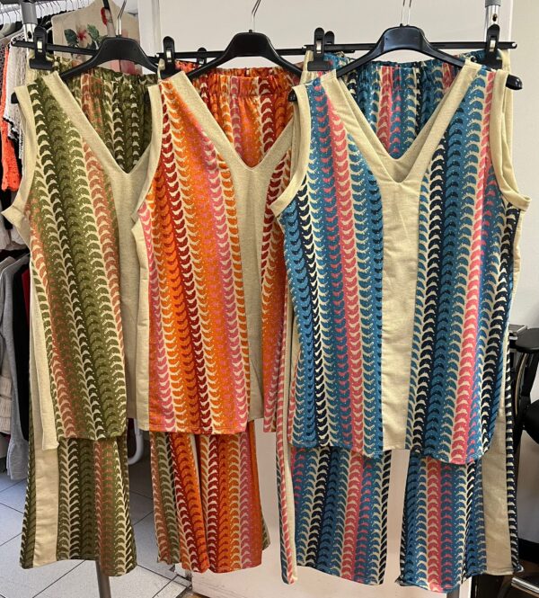 Fun Co Ord Set Multi Coloured in Multiple Colours V Neck  - Lotty Range