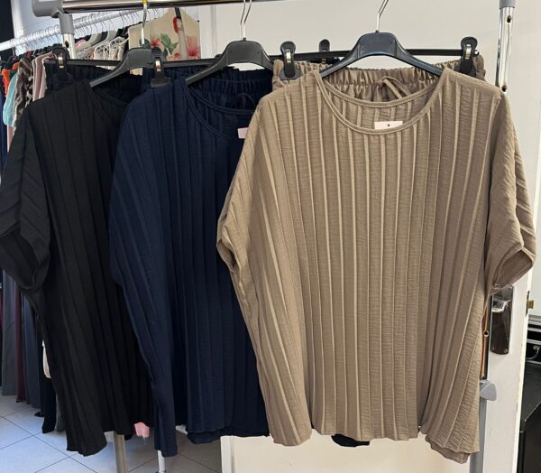 Shorts Co Ord Set Pleated Design with Round Neck - Mercy Range