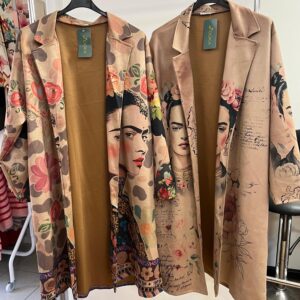 Ladies Suede Oriental Style Jacket Lined With Collar  - Geisha Suede Range
