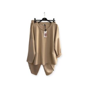 Cotton Co ord Trousers Set With Bat Wing Trousers Solid Colour - Beattie Range