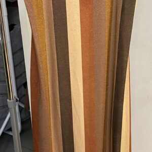 Ladies Autumn Colours Stripe Dress Round Neck Sleeveless - Sylvia Range