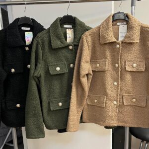 Ladies Wool Jacket Coat Short Shirt Style Long Sleeves - Jose Range (Copy)