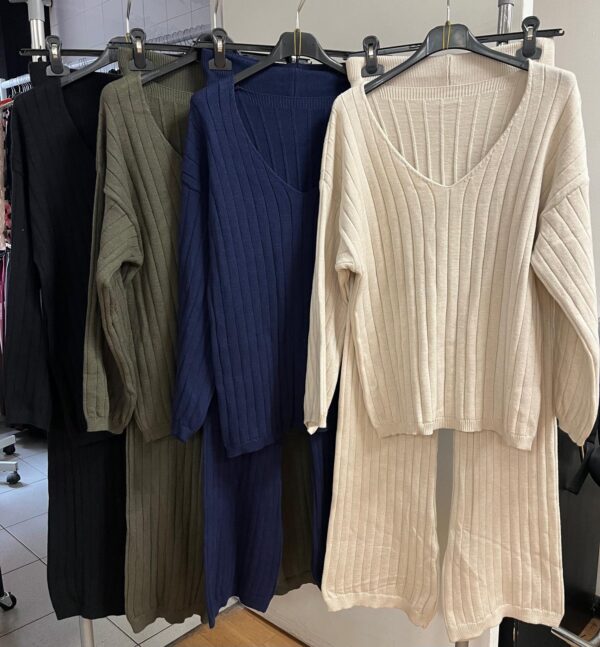 Co Ord Set Long Trousers Knit Stretch Plain Design - Dakota Range